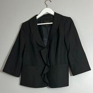 Black Women's Blazer Ruffle Jacket size M